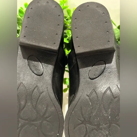 BOC Born Clogs Womens 7,5 Black Leather Block Heel Mules Shoes BC9546 - Picture 4 of 10